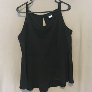 Black peplum tank